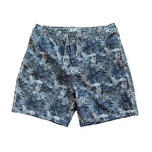 Johnnie-O boys swim trunks size 14 Vacation print Lined blue & white Shorts